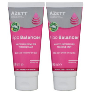 Azett Lipo Balancer Cream 2 x 100 ml Hautpflegecreme für trockene Haut Rückfettend
