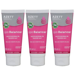 Azett Lipo Balancer Cream 3 x 100 ml Hautpflegecreme für trockene Haut Rückfettend