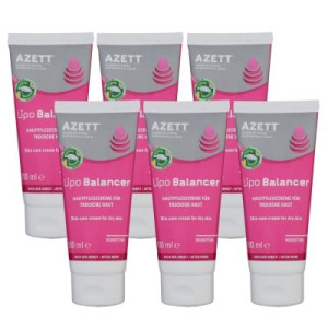 Azett Lipo Balancer Cream 6 x 100 ml Hautpflegecreme für trockene Haut Rückfettend