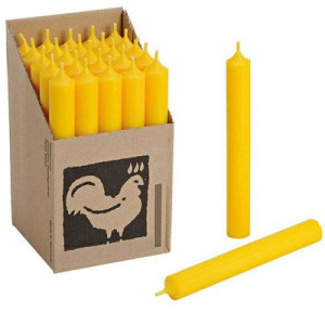 25 Stabkerzen Gelb - Yellow 180 x 22 mm Kerzenfarm Kerzen Candle