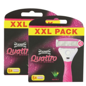 Wilkinson Sword Quattro for Women 2 x 6 Rasierklingen Aloe Vera