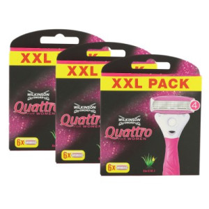 Wilkinson Sword Quattro for Women 3 x 6 Rasierklingen Aloe Vera