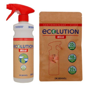 Dr. Schnell Ecolution Milizid 20 Sanitärreiniger-Sticks & 500 ml Leerflasche