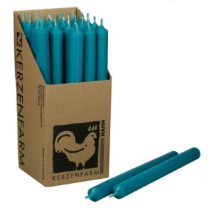 25 Stabkerzen Türkis 180 x 22 mm Kerzenfarm Kerzen Candle