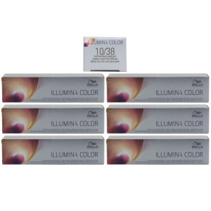 Wella Illumina 6 x 60 ml 10/38 hell lichtblond gold perl