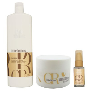 Wella Oil Reflections Shampoo 1000 ml & 500 ml Maske & 30 ml Haarpflegeöl