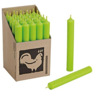 25 Stabkerzen Apfelgrün 250 x 22 mm Kerzenfarm Kerzen Candle