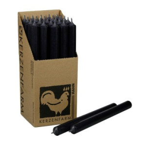 25 Stabkerzen Anthrazit 250 x 22 mm Kerzenfarm Kerzen Candle