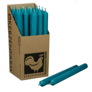 25 Stabkerzen Türkis 250 x 22 mm Kerzenfarm Kerzen Candle
