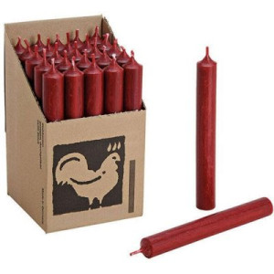 25 Stabkerzen Dunkelrot 250 x 22 mm Kerzenfarm Kerzen Candle