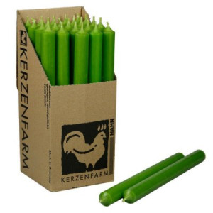 25 Stabkerzen Grün 250 x 22 mm Kerzenfarm Kerzen Candle