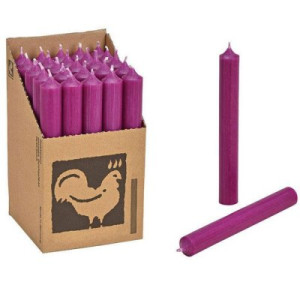 25 Stabkerzen Aubergine 250 x 22 mm Kerzenfarm Kerzen Candle