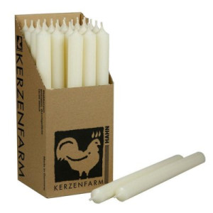 25 Stabkerzen Elfenbein - Ivory 250 x 22 mm Kerzenfarm Kerzen Candle