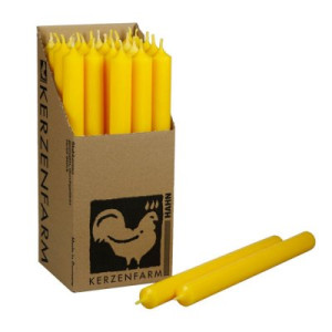 25 Stabkerzen Gelb - Yellow 250 x 22 mm Kerzenfarm Kerzen Candle