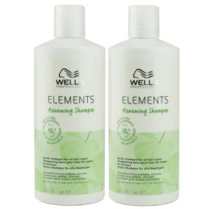 Wella Elements Renewing stärkendes Shampoo 2 x 500 ml ohne Silikone mit Aloe Vera