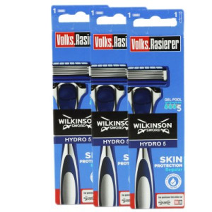 Wilkinson Sword Hydro 5 Skin Protection Regular Volks Rasierer 3 x 1 Rasierstab + 1 Klinge