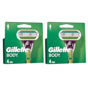 Gillette Body 2 x 4 er Klingen Rasierklingen für den Körper Herrenklingen