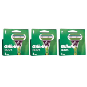 Gillette Body 3 x 4 er Klingen Rasierklingen für den Körper Herrenklingen