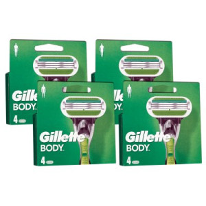 Gillette Body 4 x 4 er Klingen Rasierklingen für den Körper Herrenklingen