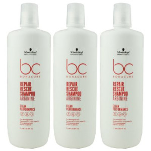 Schwarzkopf Bonacure Repair Rescue 3 x 1000 ml Shampoo für geschädigtes Haar