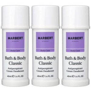 Marbert Bath & Body Classic 3 x 40 ml Cream Deodorant Creme für empfindliche sensible Haut