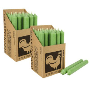 2 x 25 Stabkerzen Jadegrün 180 x 22 mm Kerzenfarm Kerzen Candle