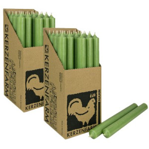 2 x 25 Stabkerzen Jadegrün 250 x 22 mm Kerzenfarm Kerzen Candle