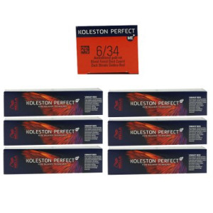 Wella Koleston Vibrant Reds 6 x 60 ml 6/34 dunkelbond gold rot