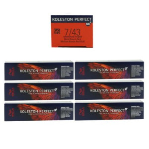 Wella Koleston Vibrant Reds 6 x 60 ml 7/43 mittelblond rot gold
