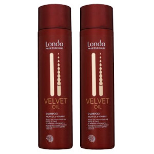 Londa Velvet Oil Shampoo 2 x 250 ml mit Arganöl Oil für trockenes Haar