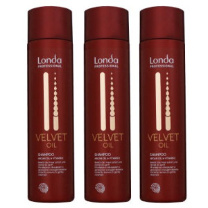 Londa Velvet Oil Shampoo 3 x 250 ml mit Arganöl Oil für trockenes Haar