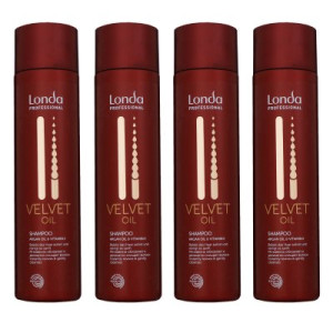 Londa Velvet Oil Shampoo 4 x 250 ml mit Arganöl Oil für trockenes Haar