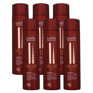 Londa Velvet Oil Shampoo 6 x 250 ml mit Arganöl Oil für trockenes Haar