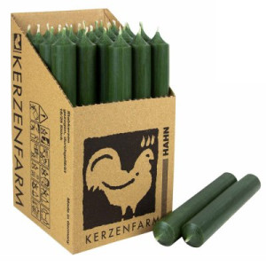 25 Stabkerzen Kieferngrün 180 x 22 mm Kerzenfarm Kerzen Candle