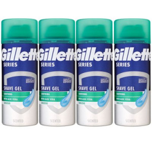 Gillette Series linderndes Rasiergel mit Aloe Vera 4 x 75 ml