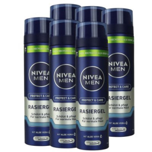 Nivea Rasiergel 6 x 200 ml mild Rasiergel für Herren normale Haut fürs Gesicht
