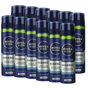 Nivea Rasiergel 12 x 200 ml mild Rasiergel für Herren normale Haut fürs Gesicht