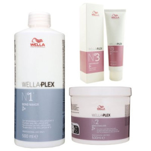 Wella Wellaplex No1 Bond Maker 500 ml & 500 ml No2 Bond Stabilizer Mask & 100 ml Hair Stabilizier