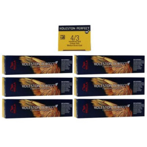Wella Koleston 6 x 60 ml 4/3 mittelbraun gold
