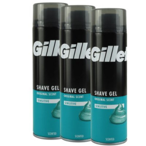 Gillette Rasiergel 3 x 200 ml für empfindliche Haut Shave Gel