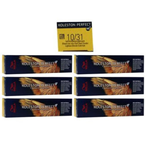Wella Koleston 6 x 60 ml 10/31 hell lichtblond gold asch