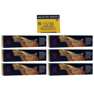 Wella Koleston 6 x 60 ml 10/38 hell lichtblond gold pearl