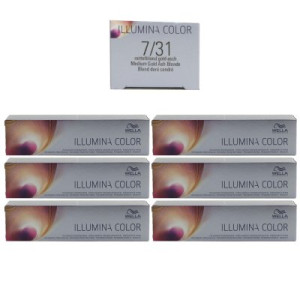 Wella Illumina 6 x 60 ml 7/31 mittelblond gold asch