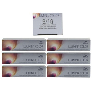 Wella Illumina 6 x 60 ml 6/16 dunkelblond asch violett
