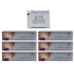 Wella Illumina 6 x 60 ml 6/19 dunkelblond asch cendre