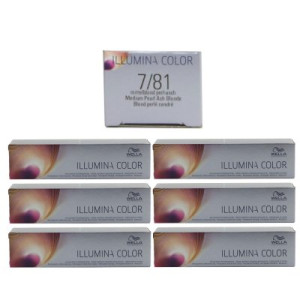 Wella Illumina 6 x 60 ml 7/81 mittelblond perl asch