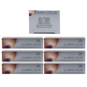 Wella Illumina 6 x 60 ml 8/38 hellblond gold perl