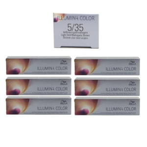 Wella Illumina 6 x 60 ml 5/35 hellbraun gold mahagoni