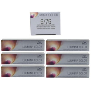 Wella Illumina 6 x 60 ml 6/76 dunkelblond braun violett