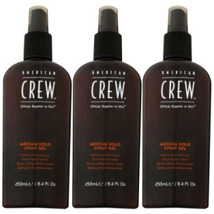 American Crew Medium Hold Spray Gel 3 x 250 ml Gel Spray mittlerer Halt Styling Gel